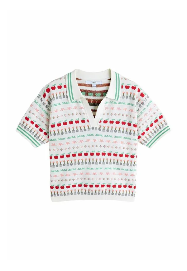 Рубашка поло Next, Ecru Fruit And Vegetable Pattern