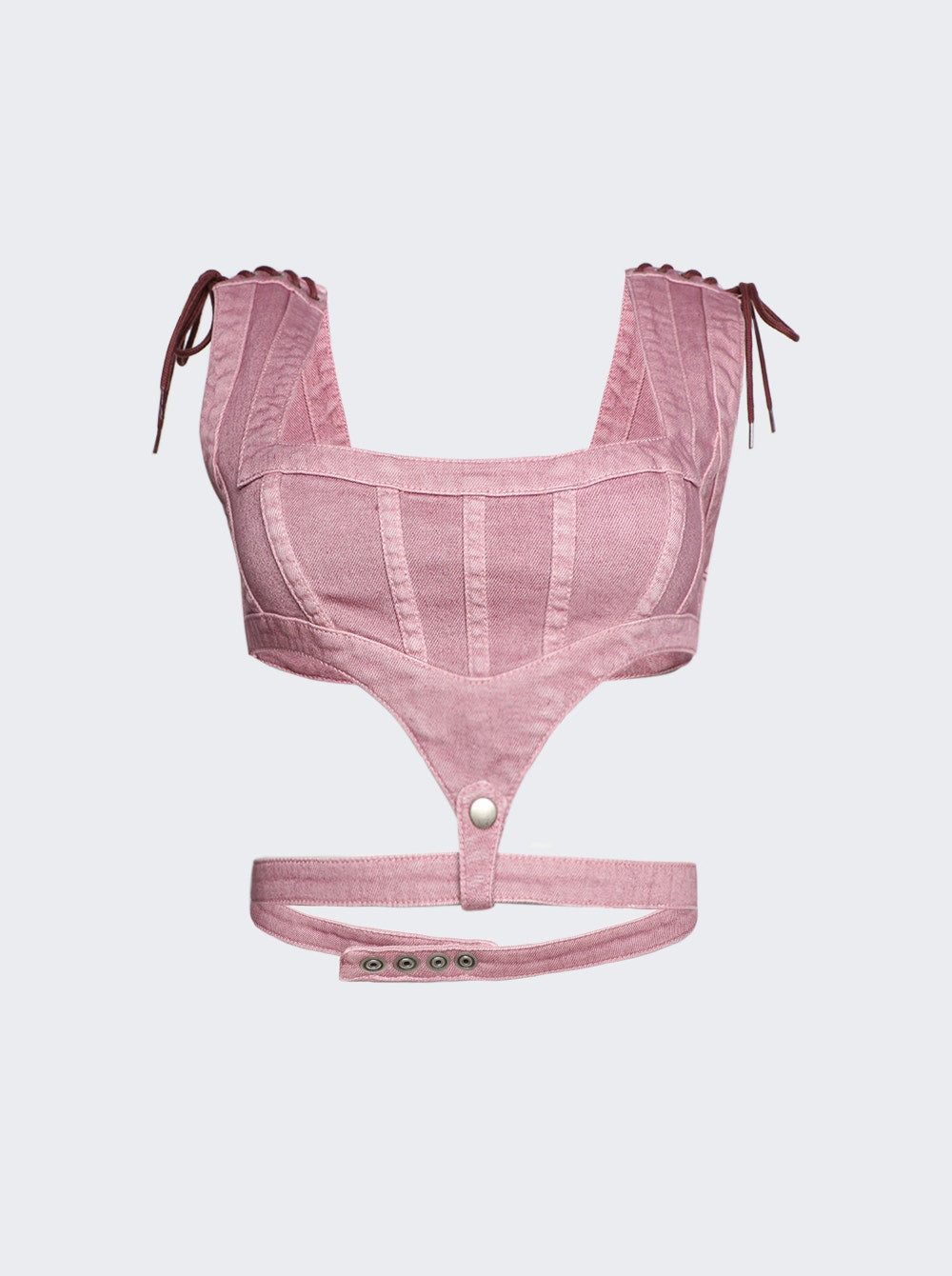 

Укороченный топ X Knwls Washed Laced Jean Paul Gaultier, цвет lilac