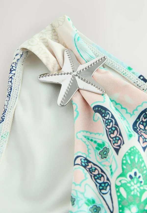 Плавки от бикини стандартного кроя с высоким вырезом Next, Pastel Pink Blue Octopus — фото 4