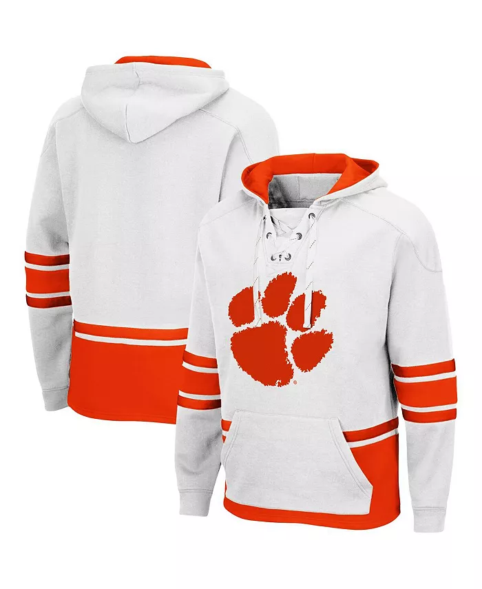 

Мужская толстовка с капюшоном Clemson Tigers Lace Up 3.0 на шнуровке Colosseum, белый