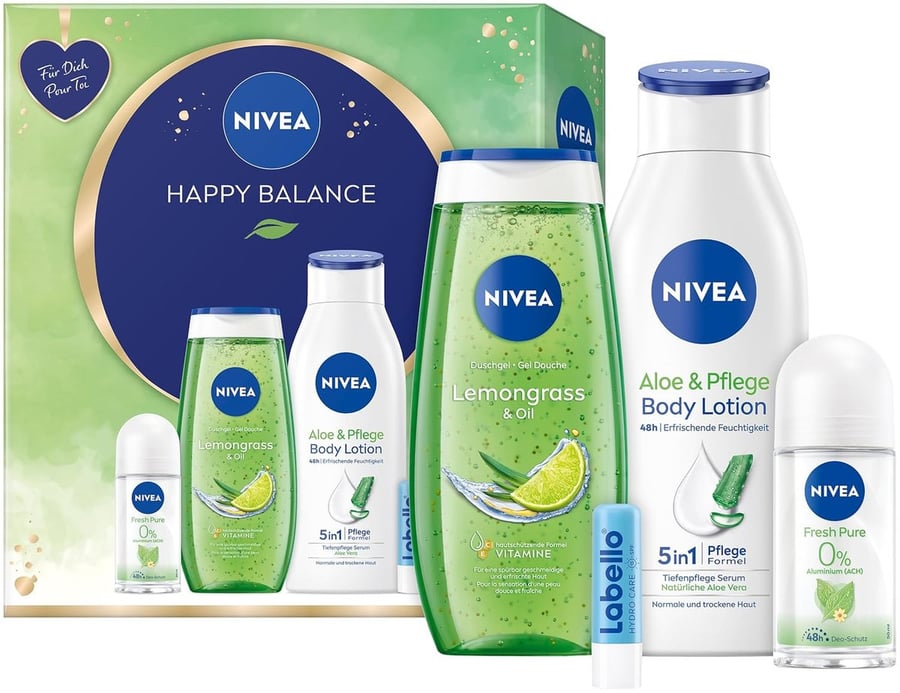 

Nivea, Happy Balance, косметический набор, 4 шт.
