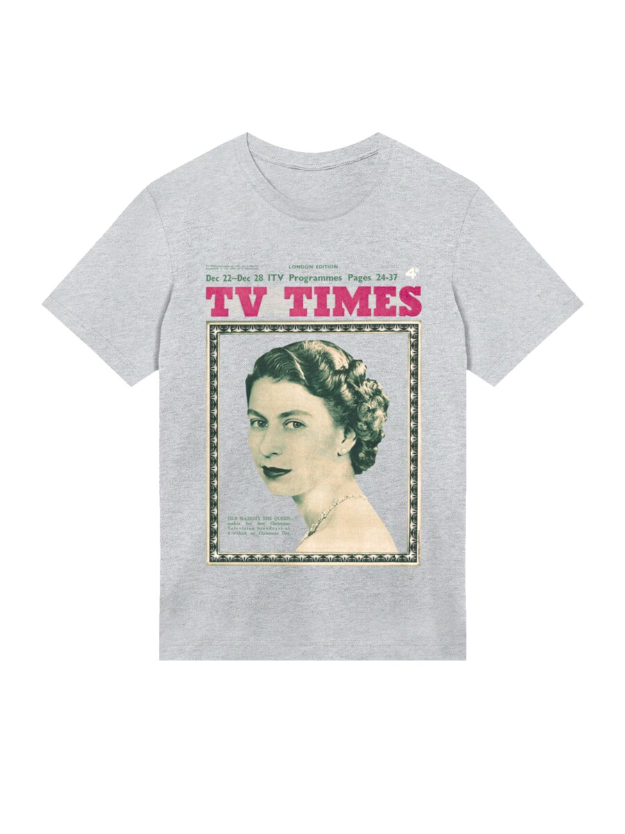 

Рубашка F4NT4STIC TV Times Queen Elizabeth II 1957 Cover, серый