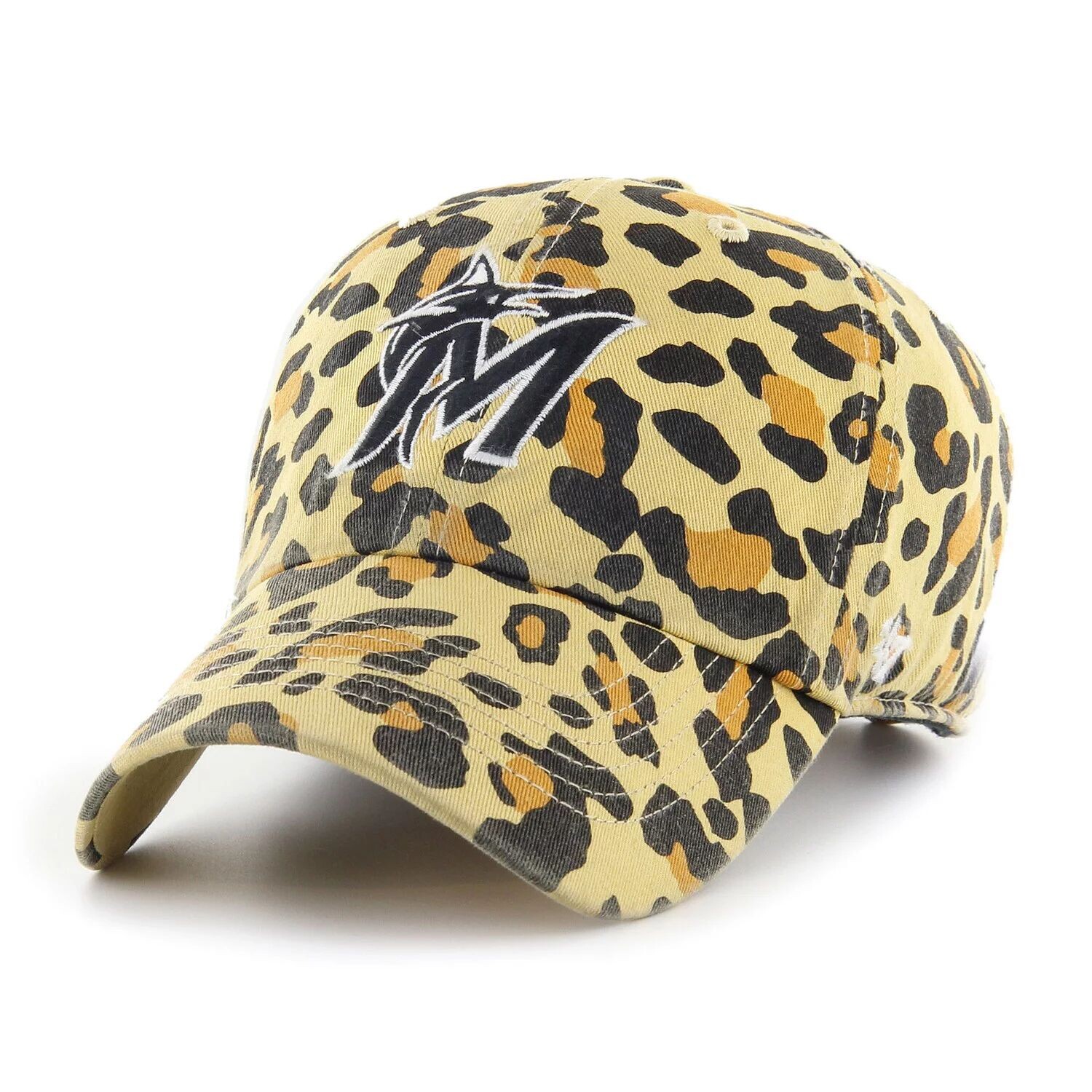 

Женская регулируемая шляпа '47 Miami Marlins Tan Cheetah Clean Up
