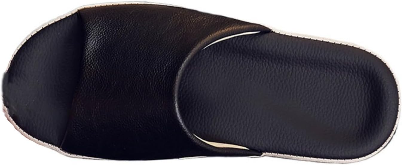 

Кожаные тапочки Azttoztto для мужчин и женщин, с утолщенной подошвой против скольжения, унисекс, удобные летние сандалии для взрослых (в нескольких цветах), черный