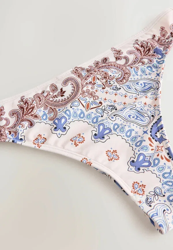 Трусы бикини High leg fit, Next, cream blue paisley, кремово-голубой пейсли — фото 3