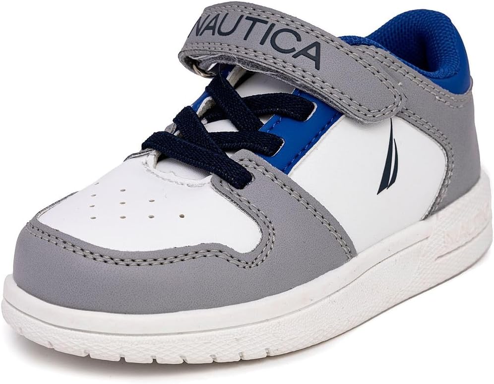 

Детские кроссовки Nautica с регулируемыми ремешками, Удобные повседневные кеды для мальчиков и девочек, малышей и маленьких детей, белый