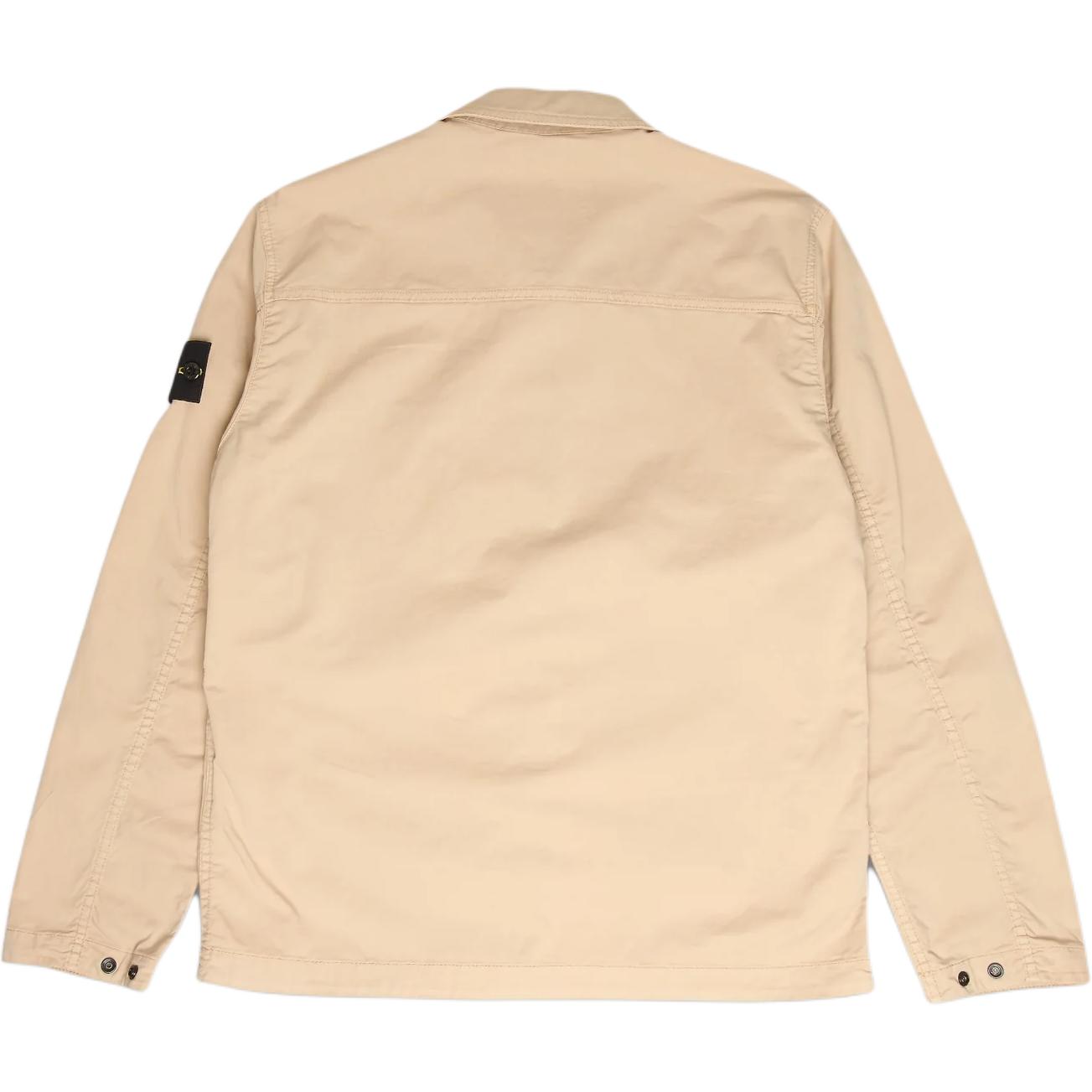 STONE ISLAND Застёгивающаяся на молнию рубашка с нашивкой-логотипом, Sand — фото 3