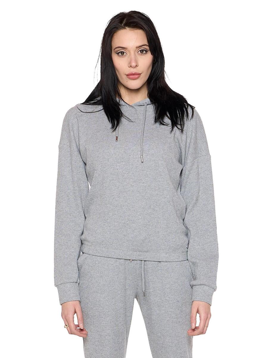 

LEONE 1947 APPAREL Женская толстовка с капюшоном в рубчик Pearl