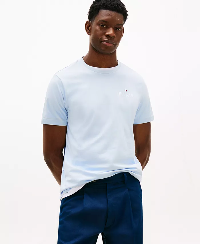 

Мужская футболка с коротким рукавом свободного кроя и круглым вырезом Stack Logo Tommy Hilfiger, синий