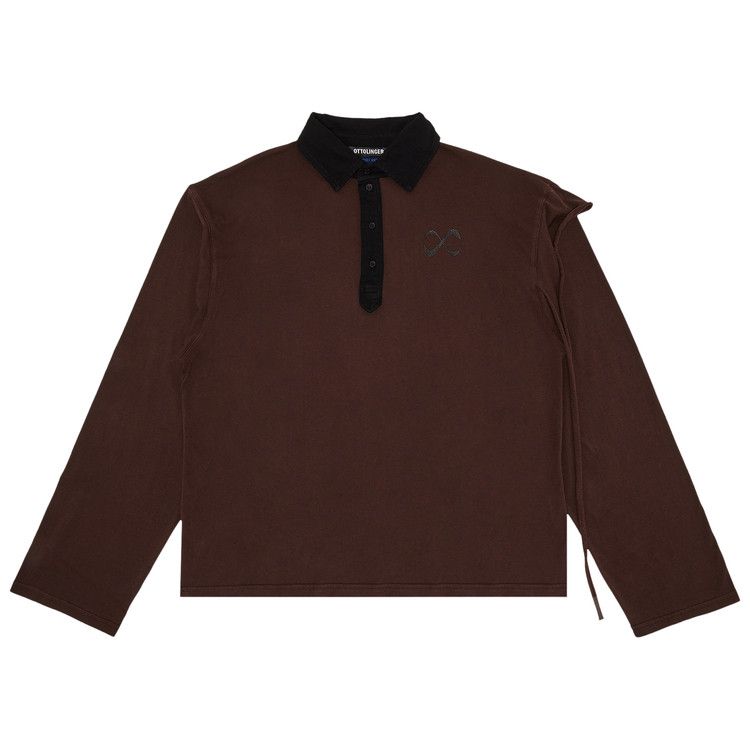 

Поло Ottolinger Long-Sleeve Polo, Dark Brown Wash