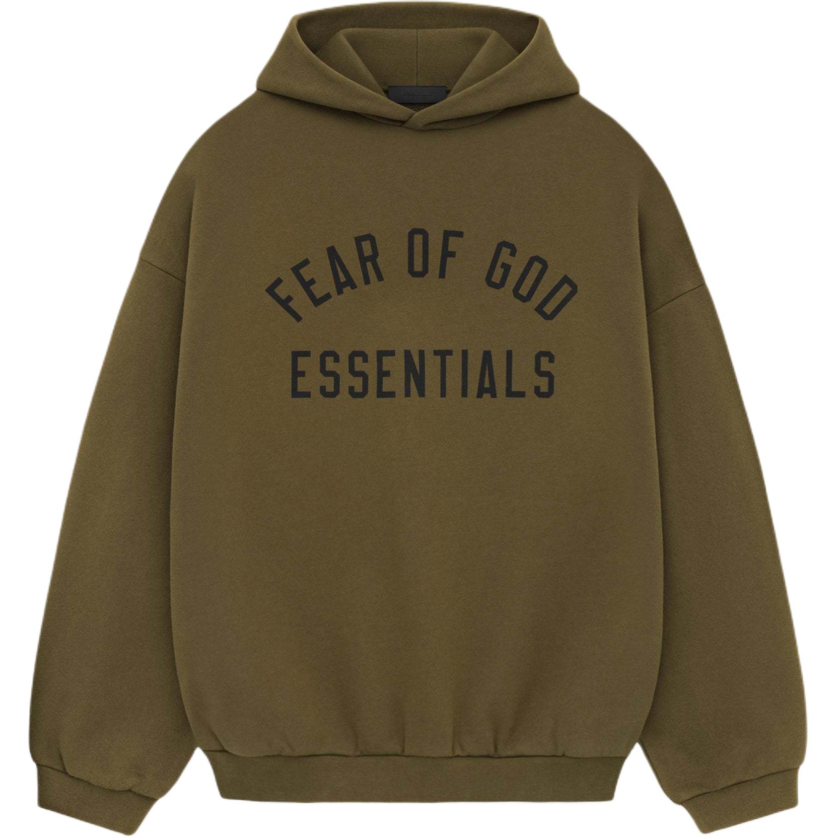 Толстовка с капюшоном из флиса Fear Of God Essentials, Оливковый зеленый/ОЛИВКОВЫЙ — фото 2