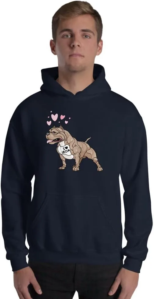 Толстовка Funny Gifts Dog Pitbull I Love Mom Tattoo Gift Unisex Generic, темно-синий