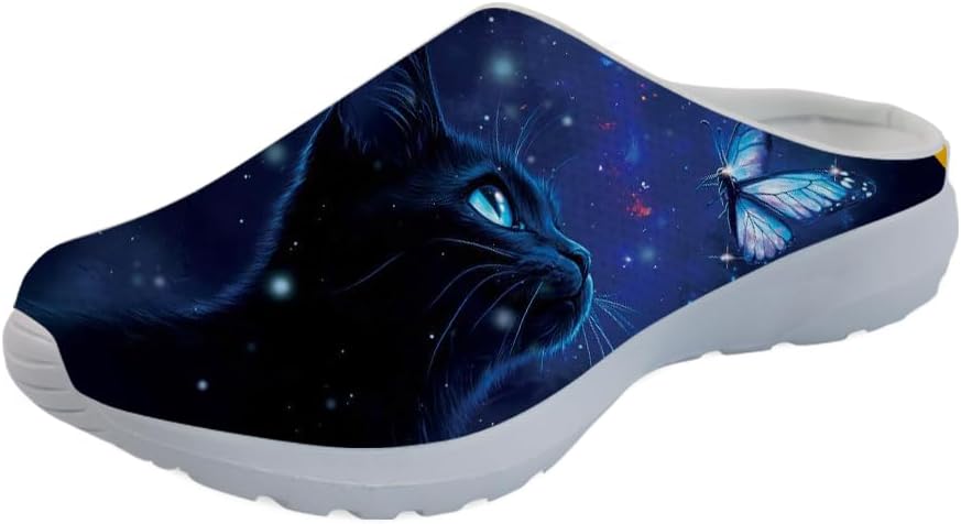 

Кроссовки Forchrinse Blue Dolphin для женщин с эластичной вставкой, мужские садовые сабо с поддержкой свода, повседневная обувь, тапочки для дома, сандалии, легкие, Cat Butterfly