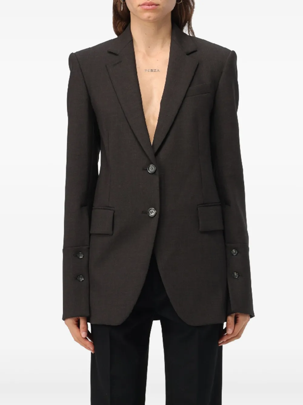 

Однобортный пиджак SPORTMAX, черный