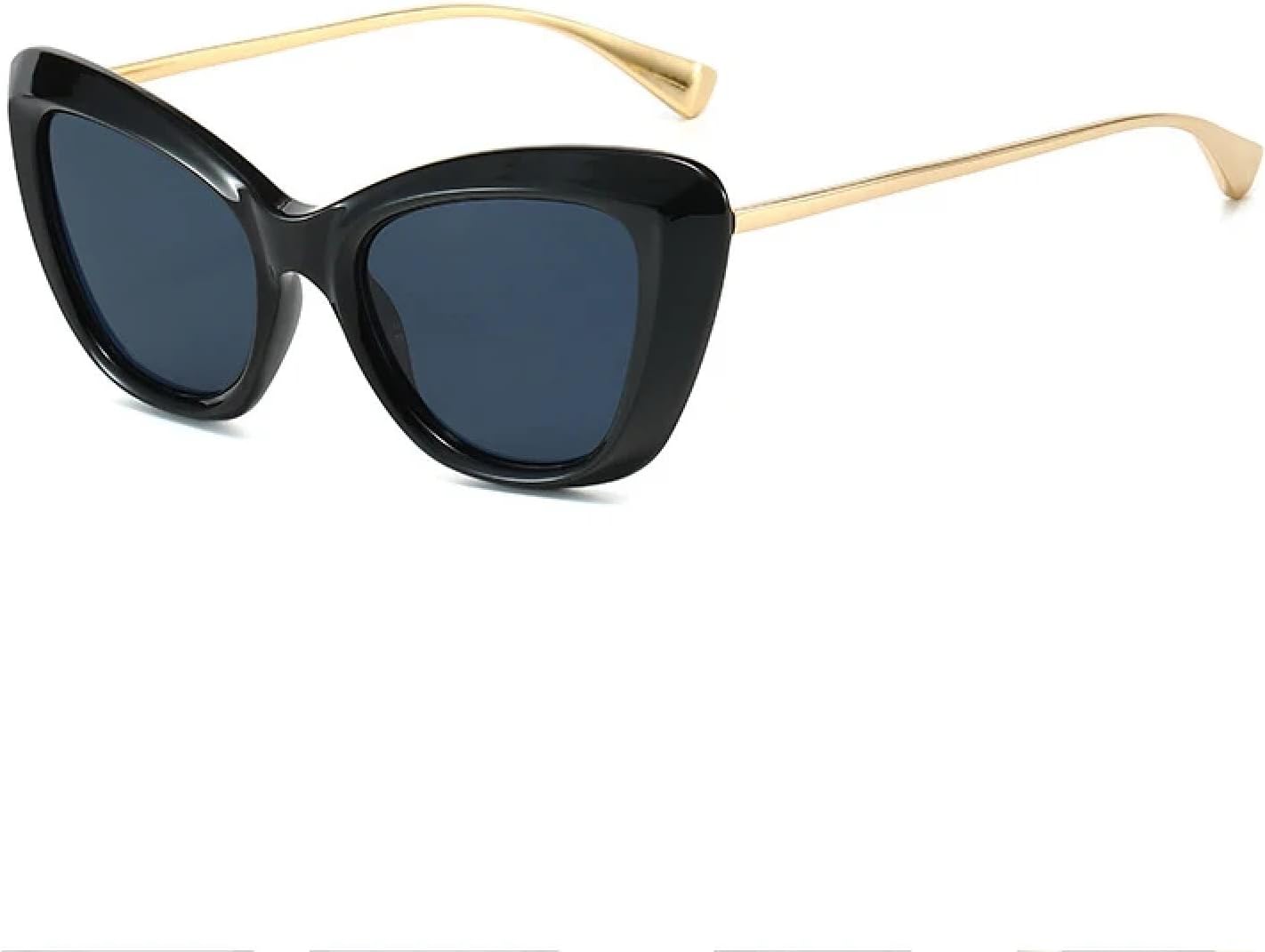 

Винтажные солнцезащитные очки «кошачий глаз» для женщин и мужчин, роскошные, металлические, модные, для активного отдыха и путешествий, с защитой от УФ-излучения UV400 TKKTLLT, Black Gray