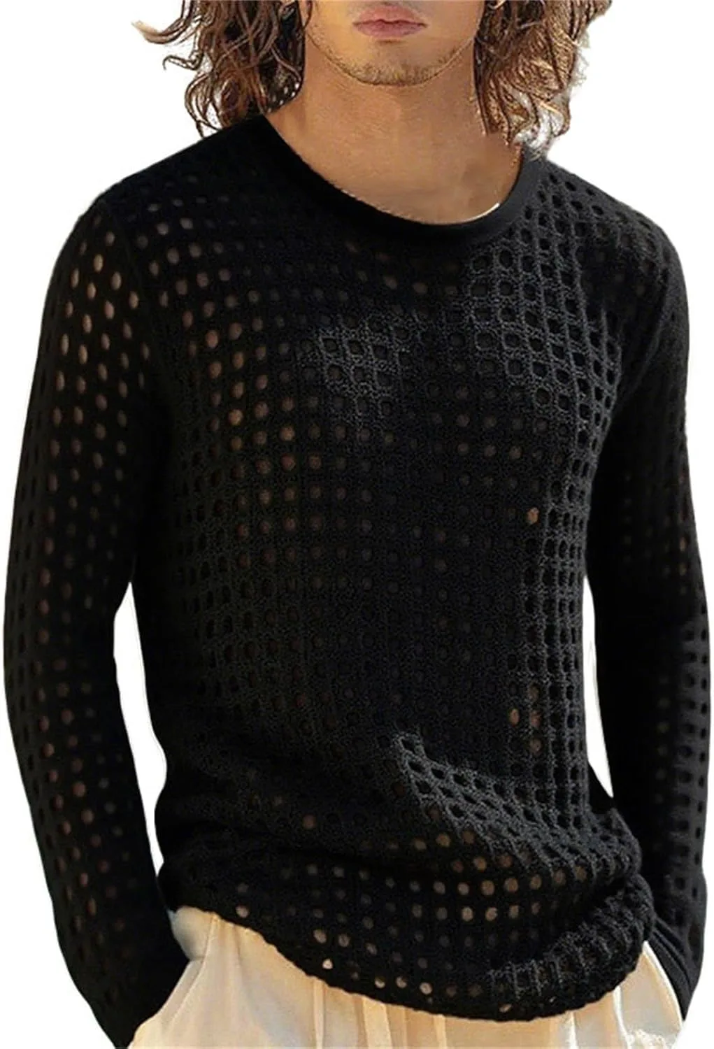 

Футболка Fishnet Top Men с длинным рукавом HJINGSUN