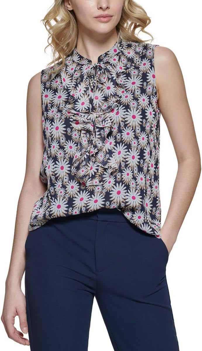 

Женская блузка с цветочным принтом и оборками Tommy Hilfiger, White