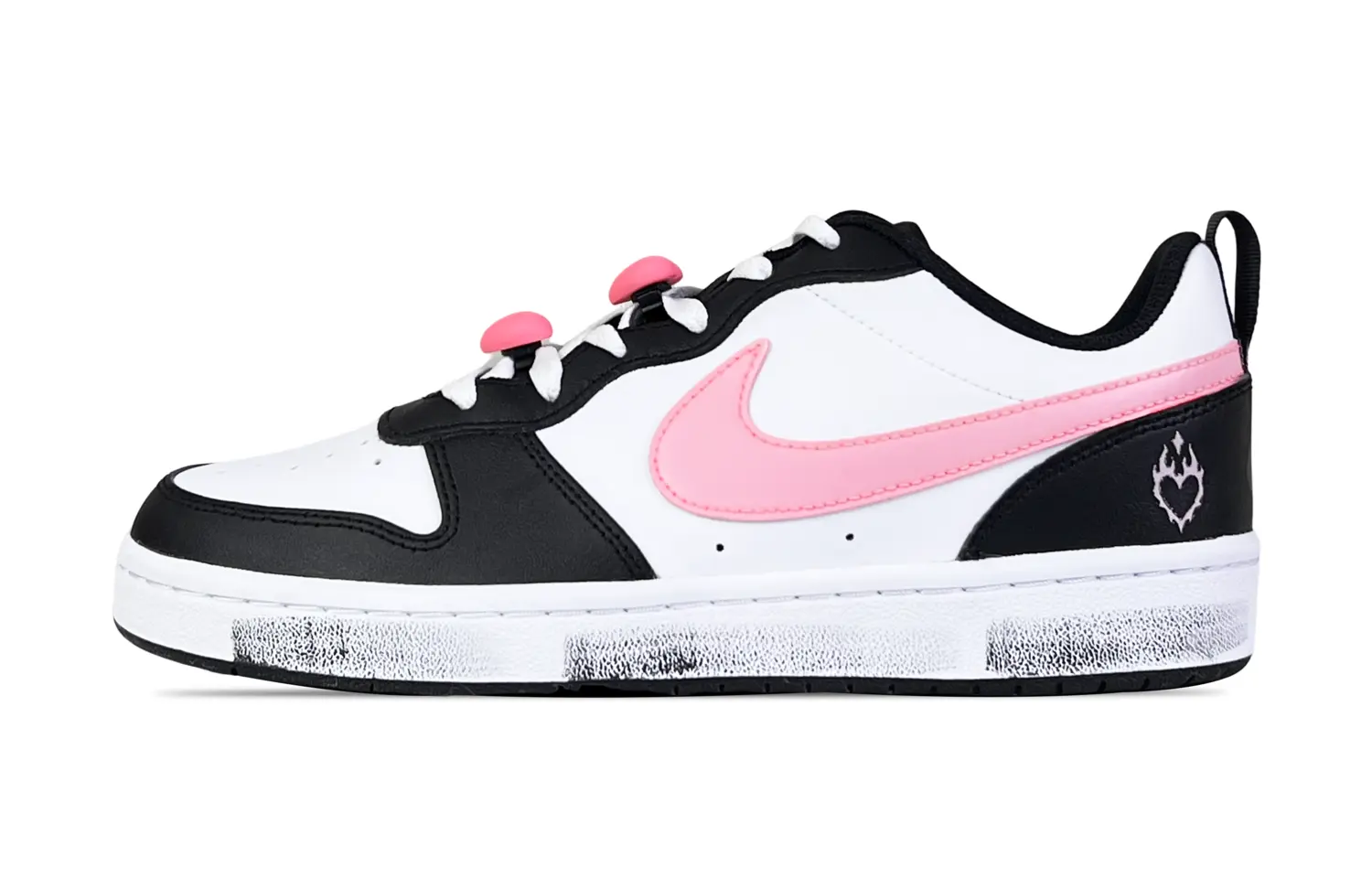 

Кроссовки Nike Court Borough Skateboarding Shoes Women's Low-top Black/pink/white, черный