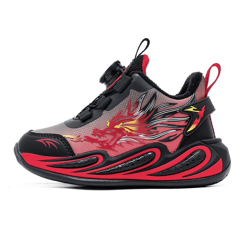 

Кроссовки Sports Running Collection Slip Resistant Anti Kick Rebound Lightweight Cushioning Thermal Balance Low top BOBDOG, 55095 черный/красный (fleece-lined)