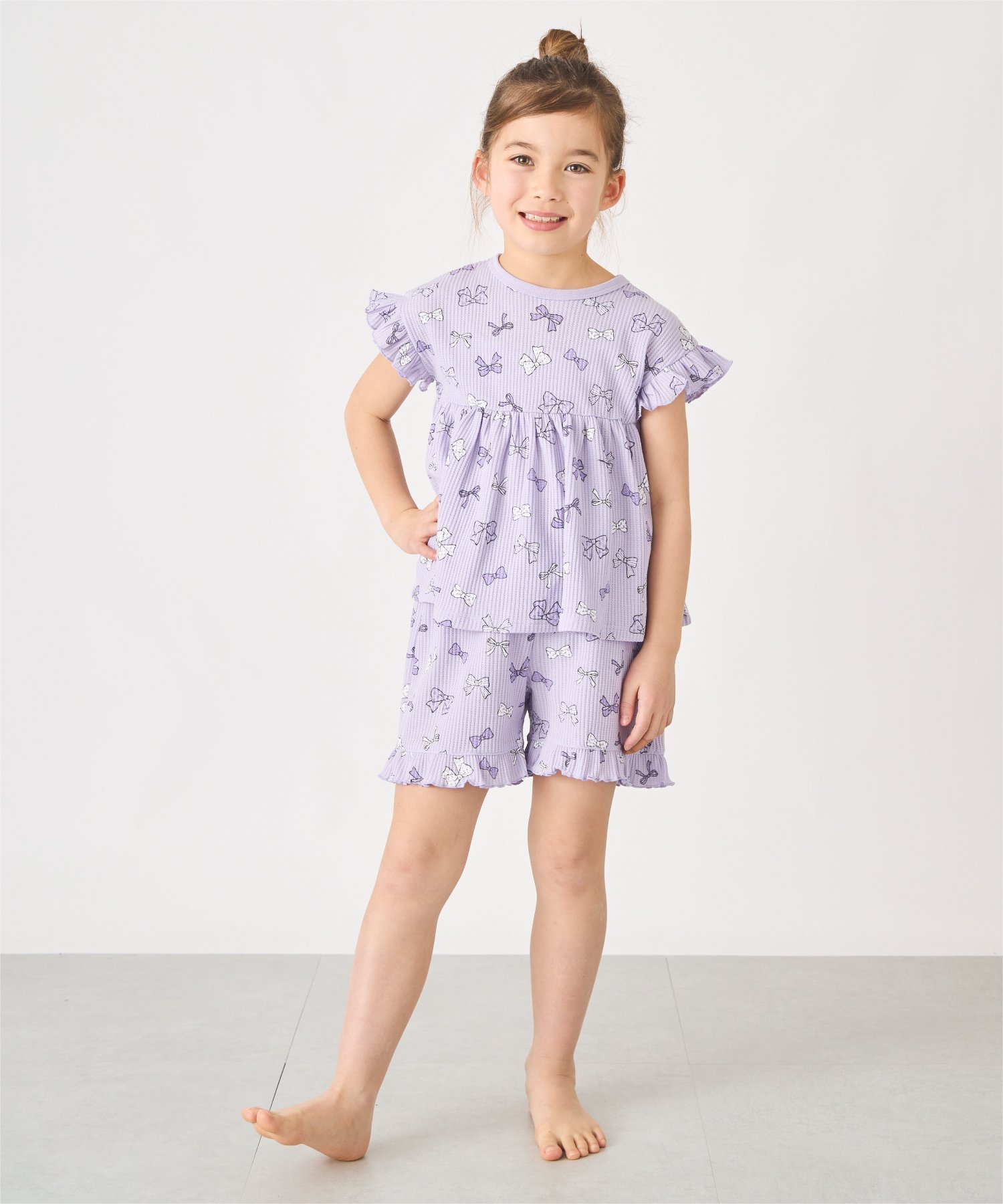 Пижама с вафельной текстурой по всей поверхности Ever Closet, Lavender Ribbon
