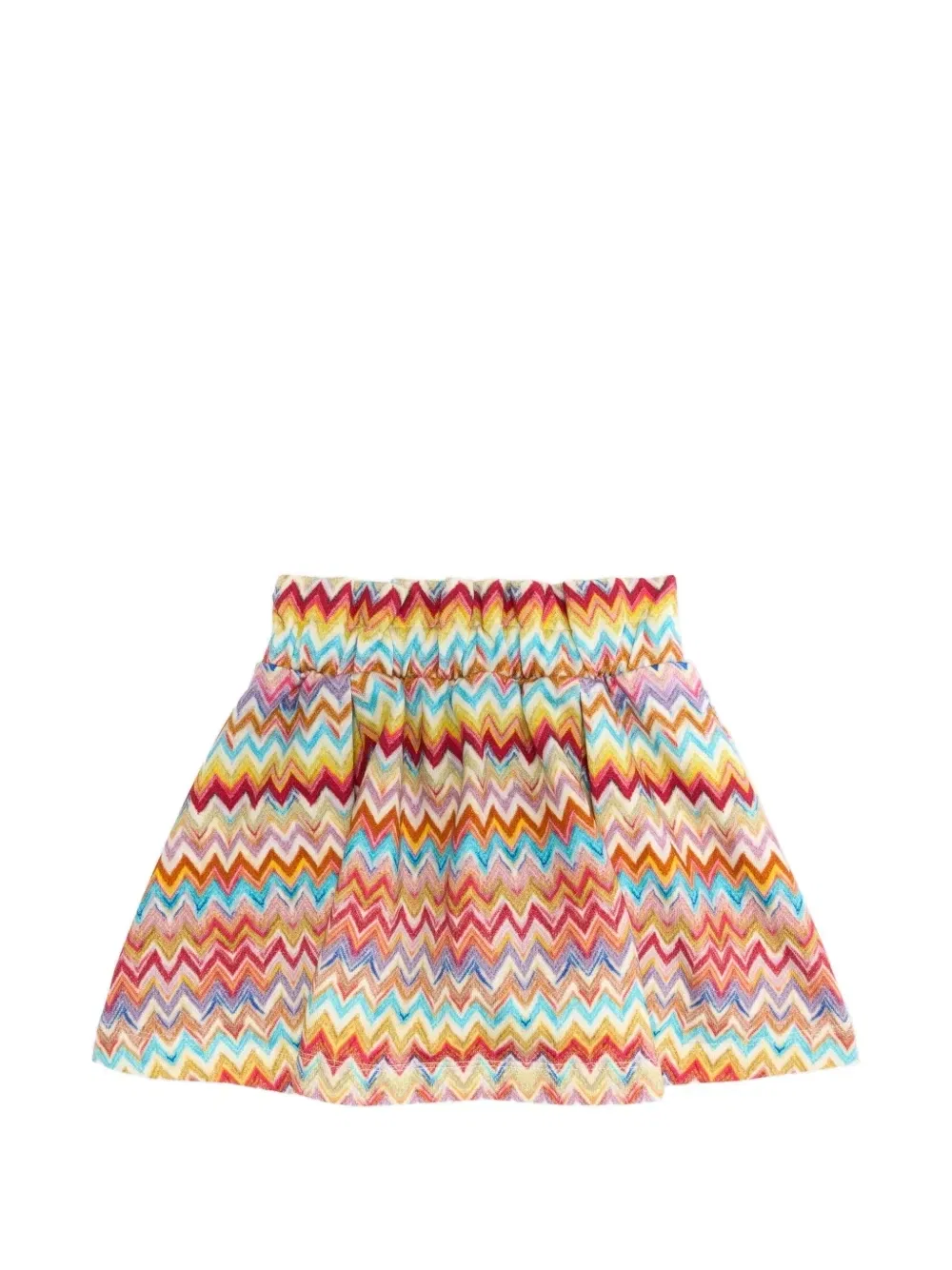Мини-юбка плиссированная с принтом «зигзаг» Missoni Kids, оранжевый — фото 2
