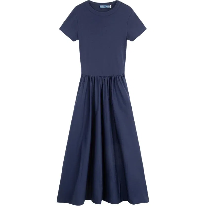 Платье миди с коротким рукавом Polo Ralph Lauren, Dark Blue