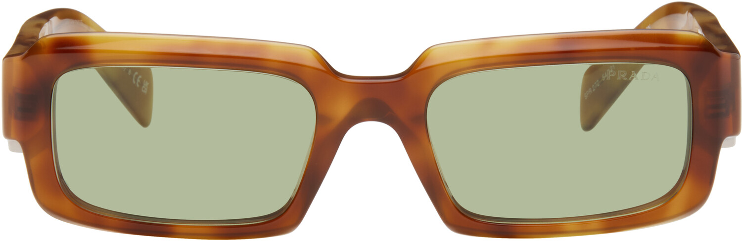 

Прямоугольные солнцезащитные очки Prada Eyewear, коричневый