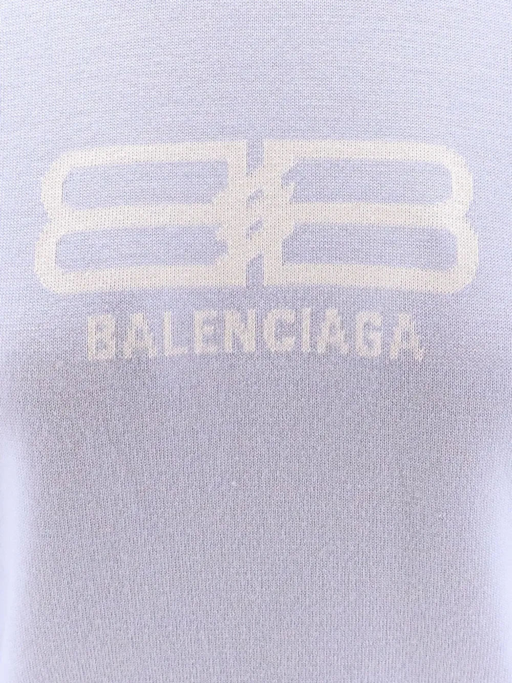 Свитер с круглым вырезом и логотипом Balenciaga, синий — фото 3