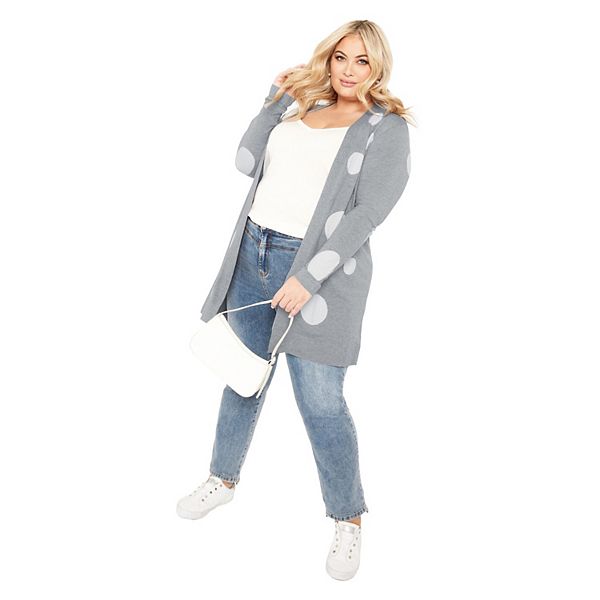 

Кардиган с принтом Spot It для женщин plus size Avenue, Grey Marle