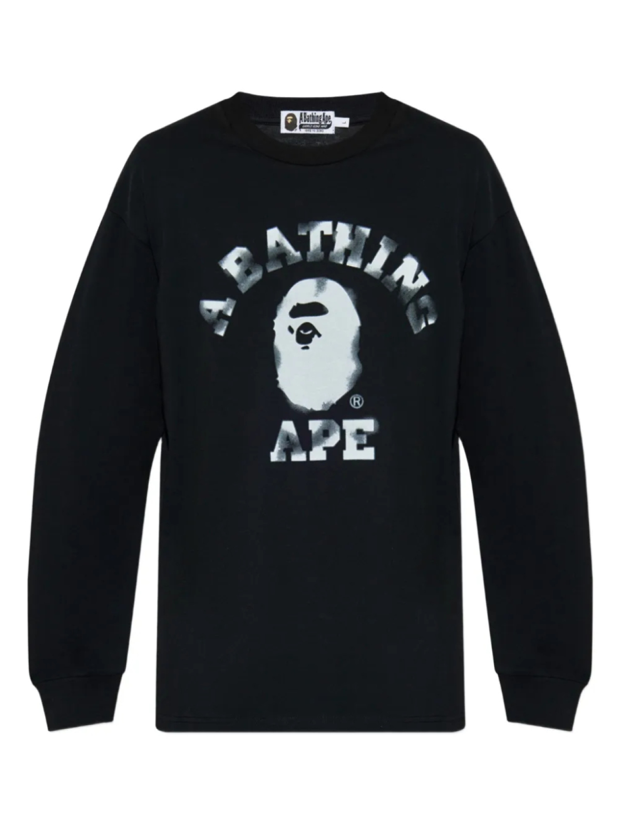 

A BATHING APE топ с длинными рукавами с логотипом, черный