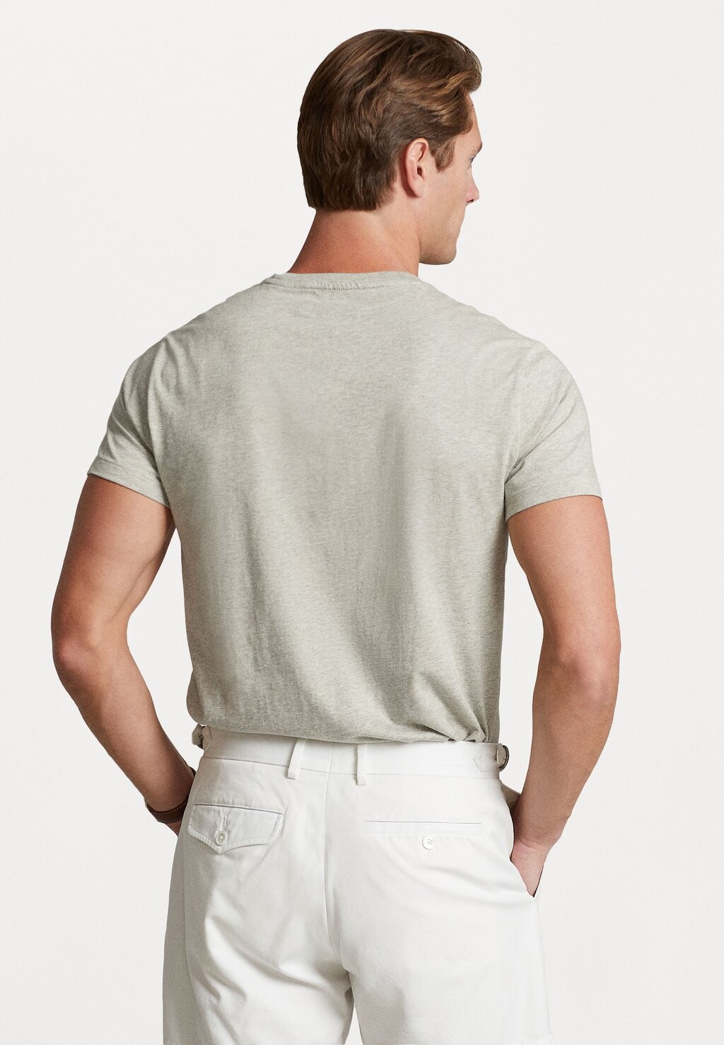 Базовая футболка CUSTOM SLIM FIT Polo Ralph Lauren, серая — фото 3