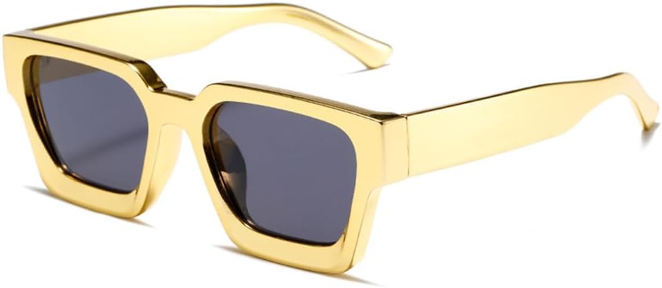 

Солнцезащитные очки с защитой от УФ-излучения UV400 - Толстая оправа, металлические шарниры, градиентная расцветка, подходят для женщин и мужчин, для бега и занятий спортом на открытом воздухе UYPTK, Golden Grey