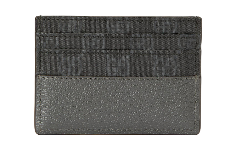 GUCCI Картхолдер GG Supreme Canvas With Leather Binding Men's Black & Gray — фото 4