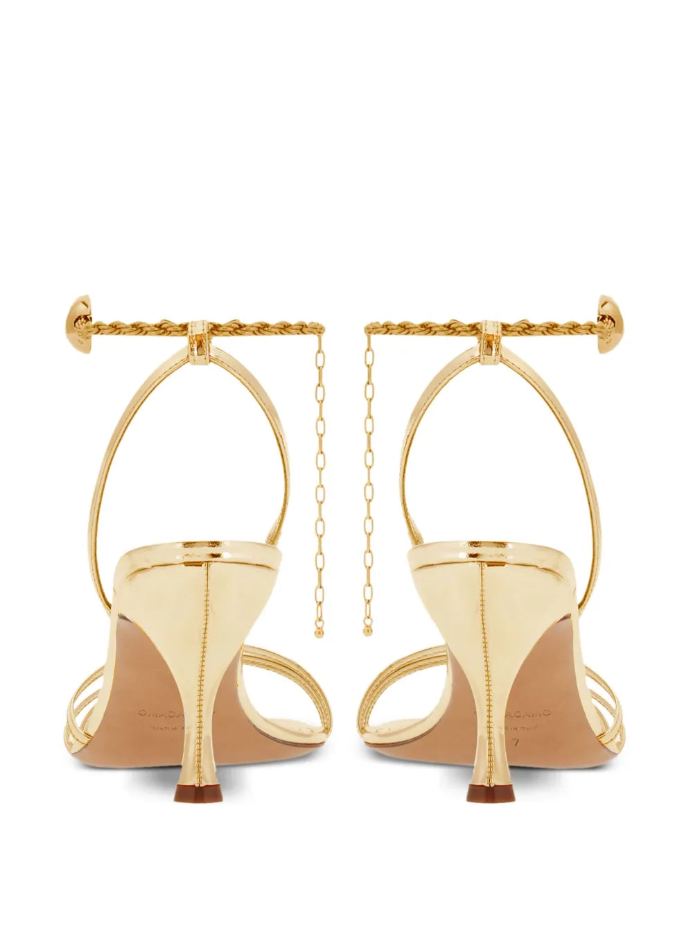 Ferragamo 70 мм сандалии с цепочкой на щиколотке Salvatore Ferragamo, золотой — фото 3