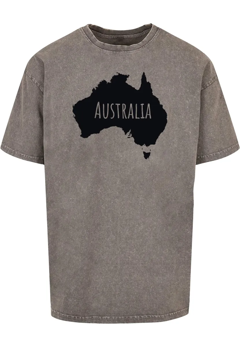 

Футболка Merchcode "Мужская футболка большого размера Merchcode Australia кислотной стирки", цвет Asphalt