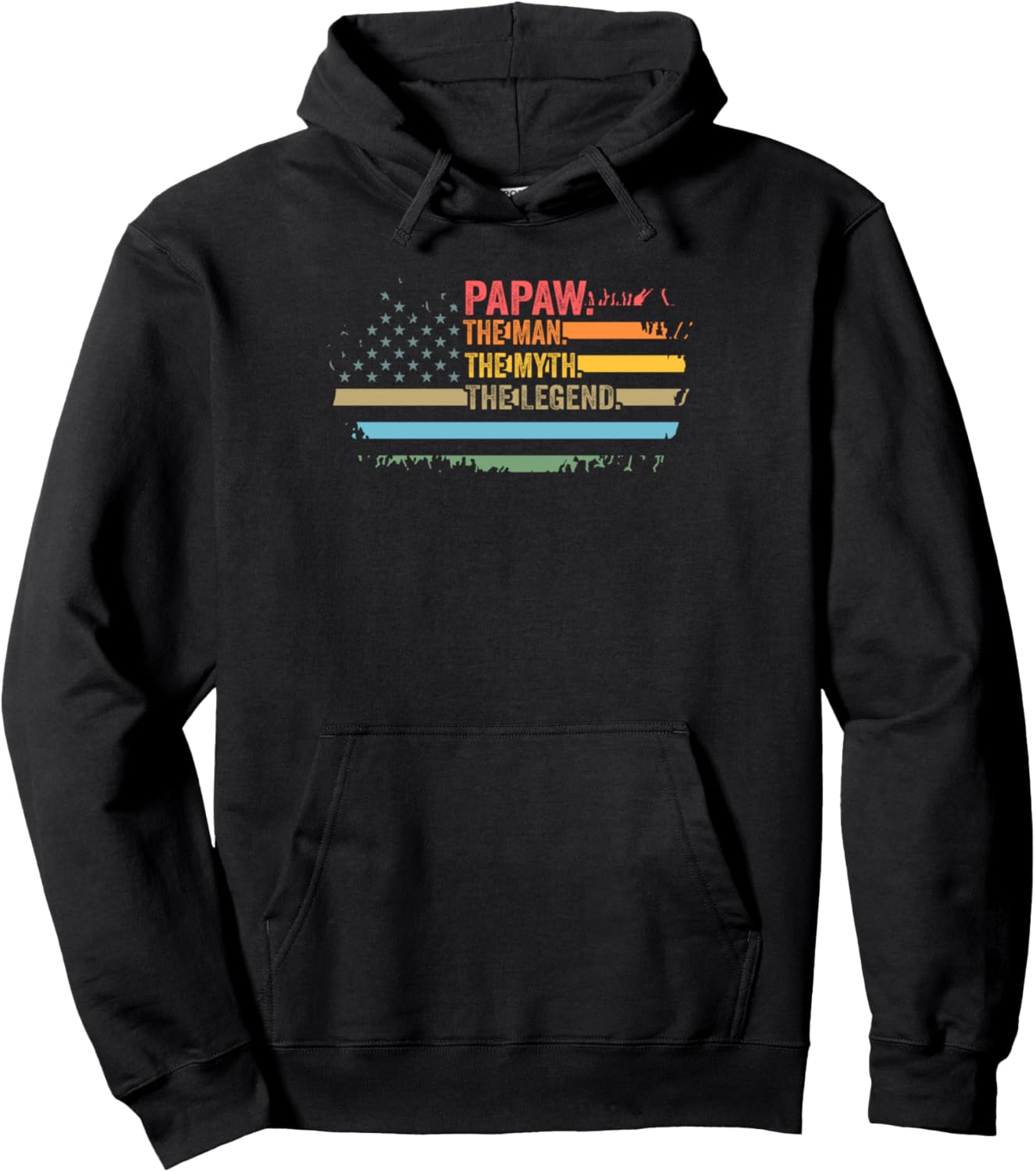 

Папа, человек, миф, легенда, папа, толстовка с американским флагом Papaw & Grandfather Gift, черный