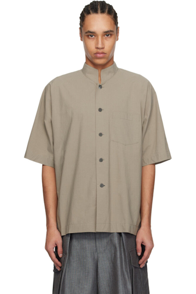 

Серая рубашка обтекаемого кроя HOMME PLISSÉ ISSEY MIYAKE