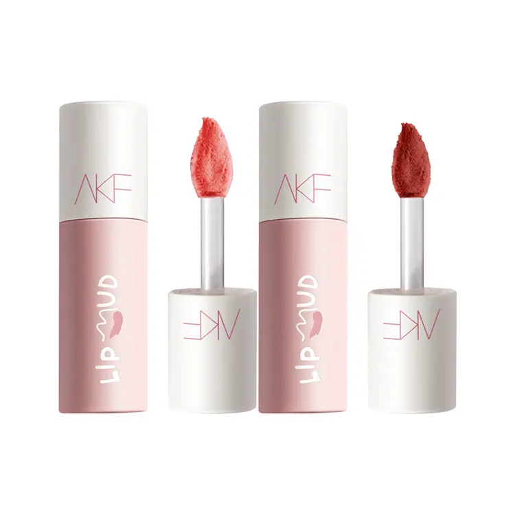 

Soft Matte Lip Mud Matte, легко растушевывается, стойкая, 3г+3г AKF, two-piece set: #m17 fig roasted milk+#m04 rock sugar persimmon