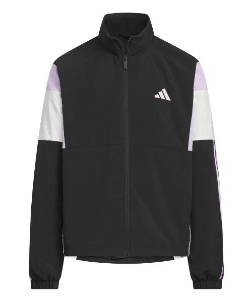 Куртка детская adidas свободного кроя на молнии, чёрная