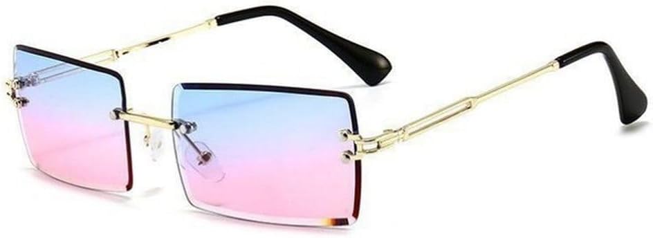 

Ретро солнцезащитные очки для женщин, без оправы, градиентные солнцезащитные очки, модные солнцезащитные очки с оригинальными линзами, женские очки без оправы TKKTLLT, Gradient Blue Pink