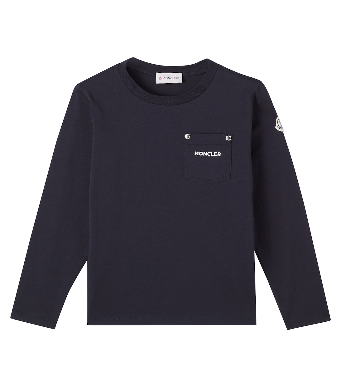 

Футболка из хлопкового джерси с логотипом Moncler Enfant, Blue Navy