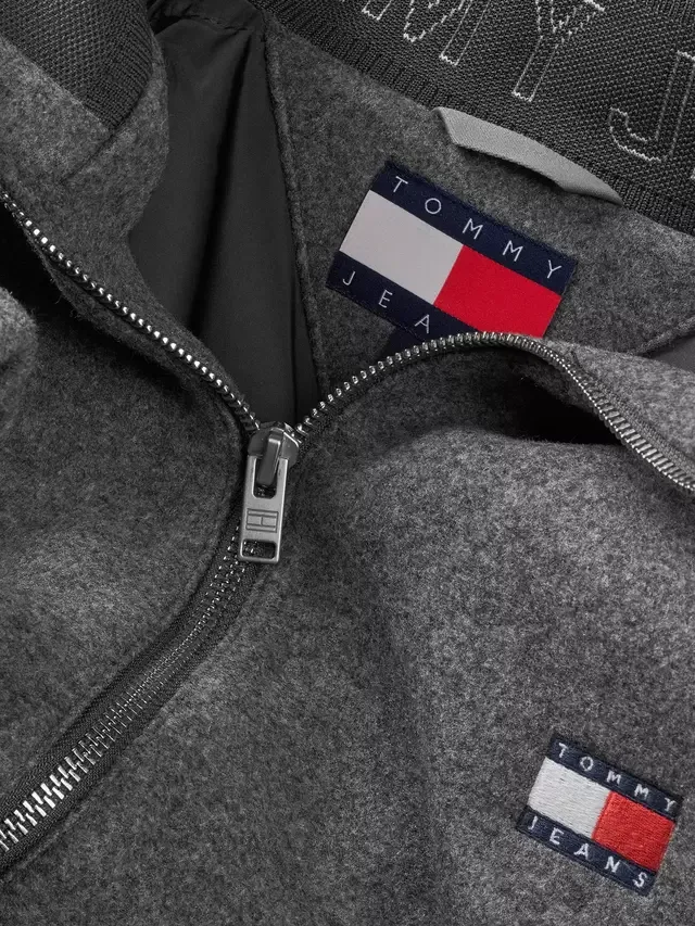 Утепленная куртка Tommy Jeans на молнии, средне-серый меланж Tommy Hilfiger — фото 4