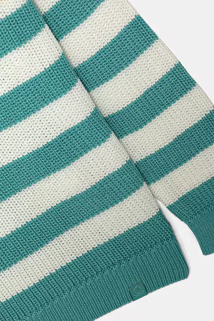 Свитер детский с косами United Colors of Benetton, бирюзовый — фото 3
