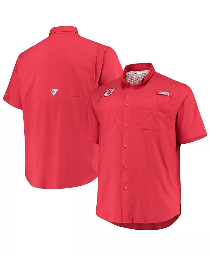 

Мужская рубашка на пуговицах Scarlet Ohio State Buckeyes Big and Tall Tamiami Omni-Shade Columbia