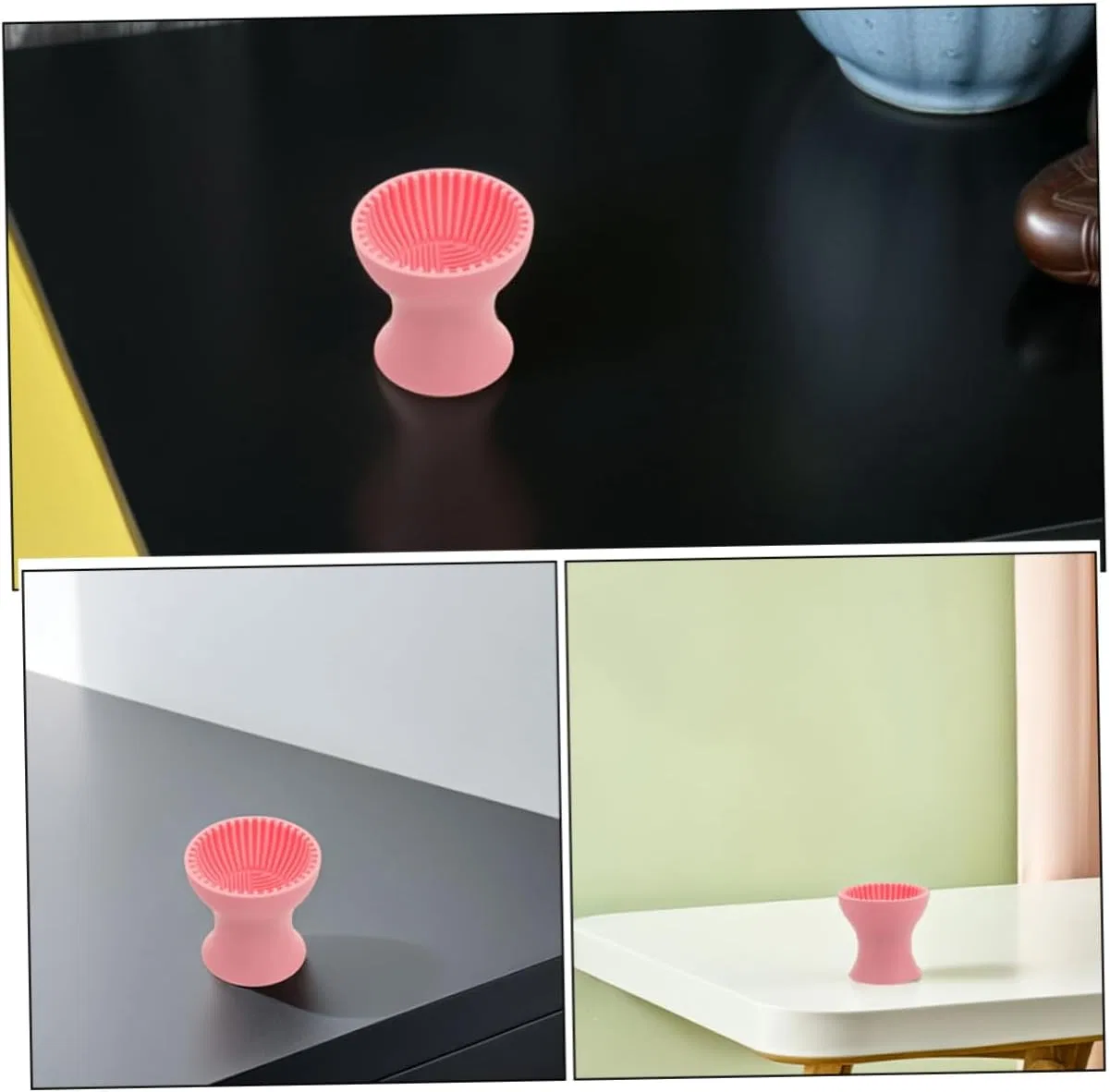 Силиконовый скраб для кистей с чашкой Beatifufu розовый — фото 3