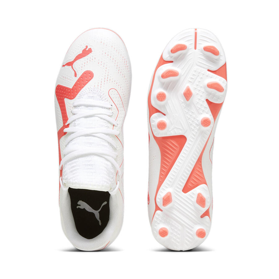 Футбольные бутсы FUTURE PLAY FG/AG для юниоров PUMA White Fire Orchid Red — фото 4
