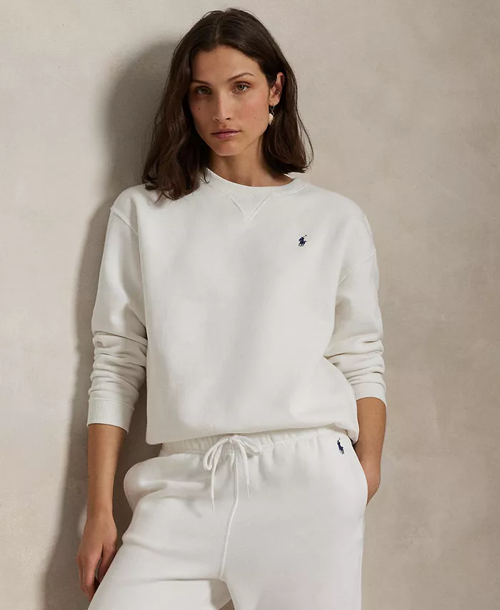 

Женская флисовая толстовка с круглым вырезом Polo Ralph Lauren, белый