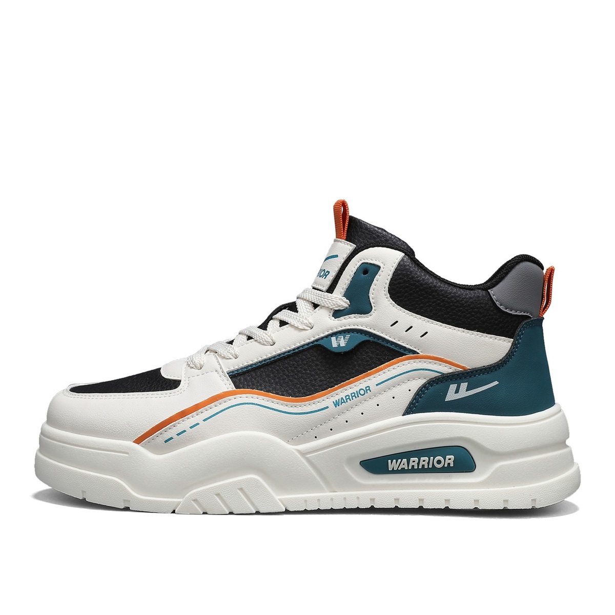 

Puffy Shoes Wear resistant And Lightweight Mid top Skateboard Shoes мужские WARRIOR, бежевый черный