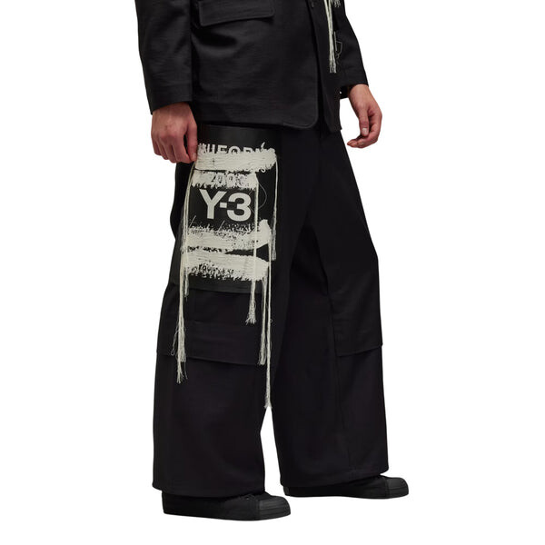 Брюки y-3 sport uniform patch trousers 'black' Adidas, черный — фото 2
