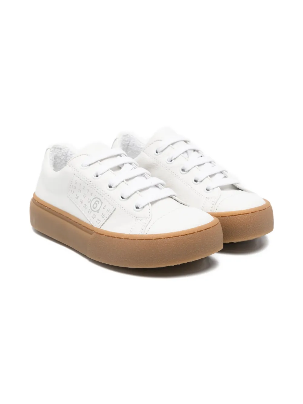 

Кроссовки с мотивом цифр MM6 Maison Margiela Kids, белый